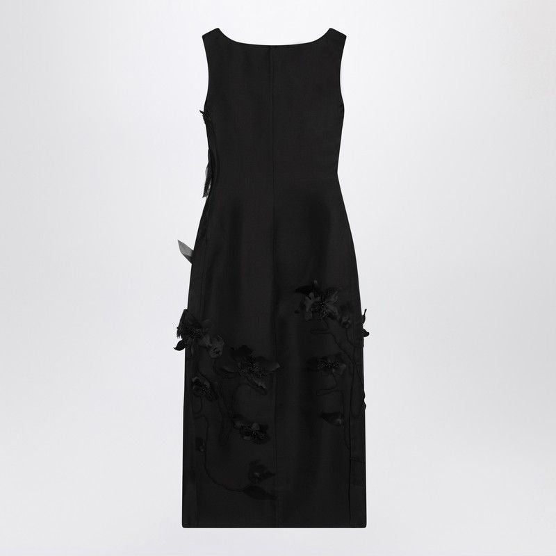 MKDT STUDIO Sleeveless Midi Dress with Floral Embroidery