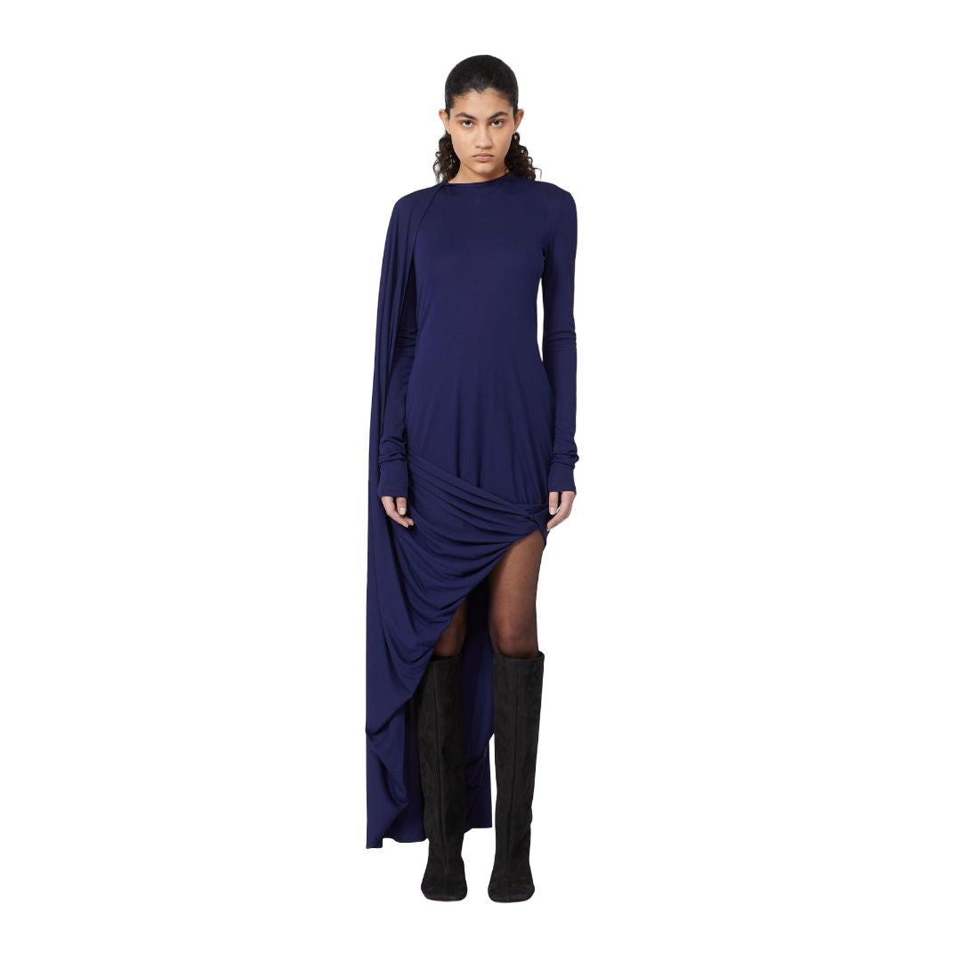 MAX MARA SPORTMAX Asymmetrical Dress with Draping - Slim Fit