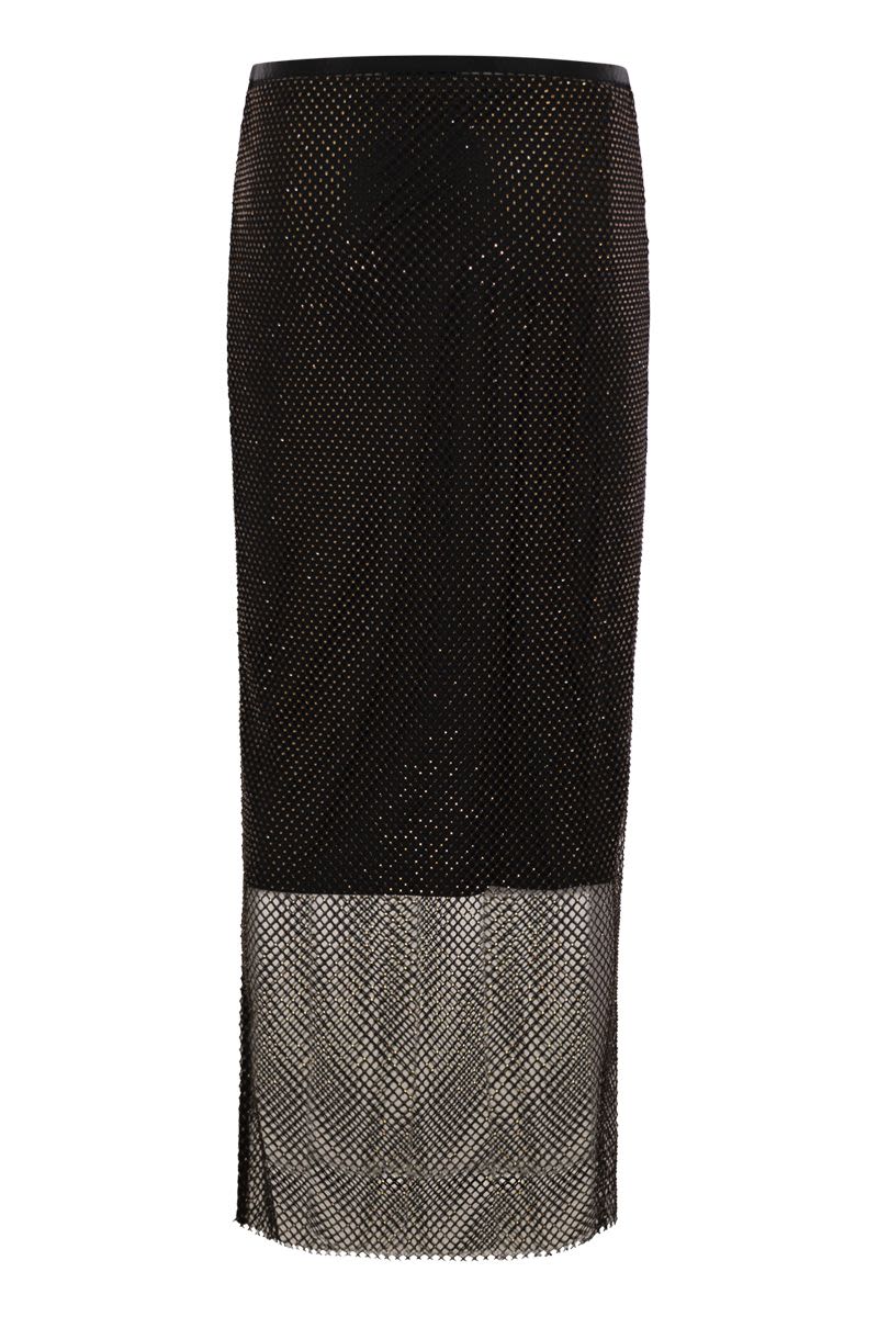 MAX MARA SPORTMAX Elegant Long Skirt with Rhinestones