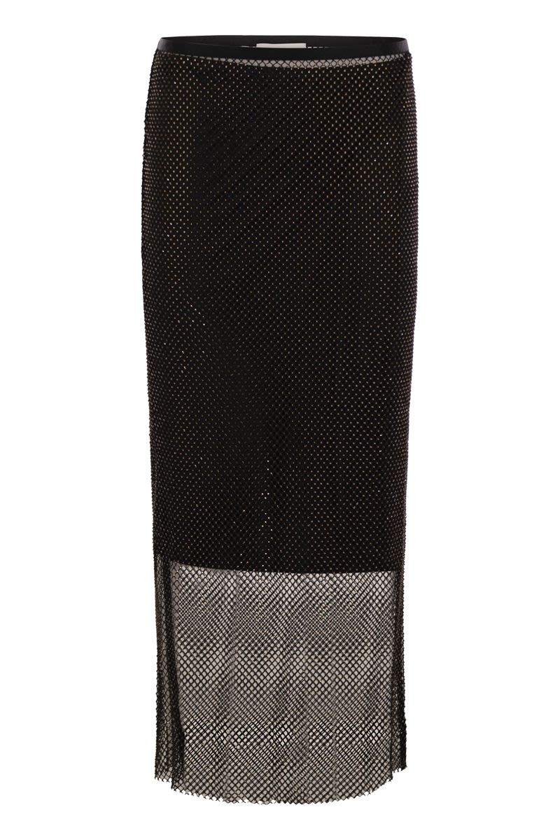 MAX MARA SPORTMAX Elegant Long Skirt with Rhinestones