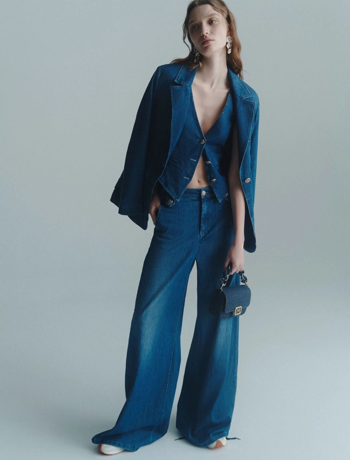 MARELLA High-Waisted Denim Trouser - FW25 Collection