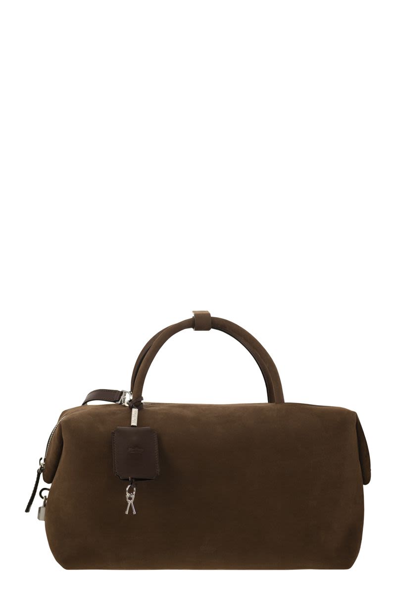 MAX MARA Large Nubuck Leather Satchel