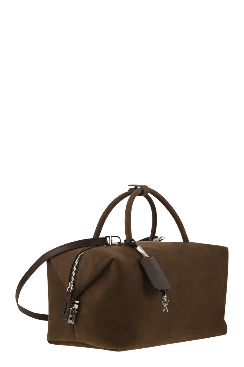 MAX MARA Large Nubuck Leather Satchel