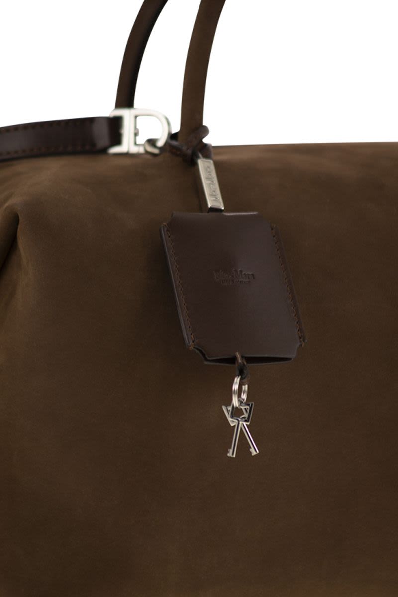 MAX MARA Large Nubuck Leather Satchel