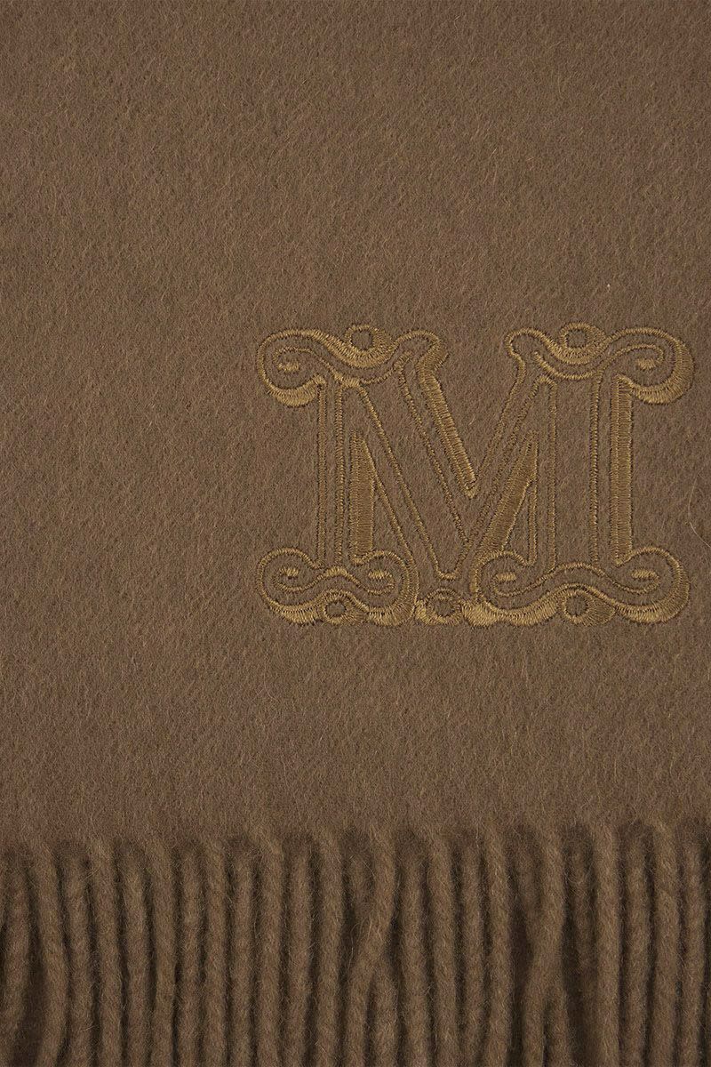 MAX MARA Cashmere Stole with Monogram Embroidery - 28 x 206 cm
