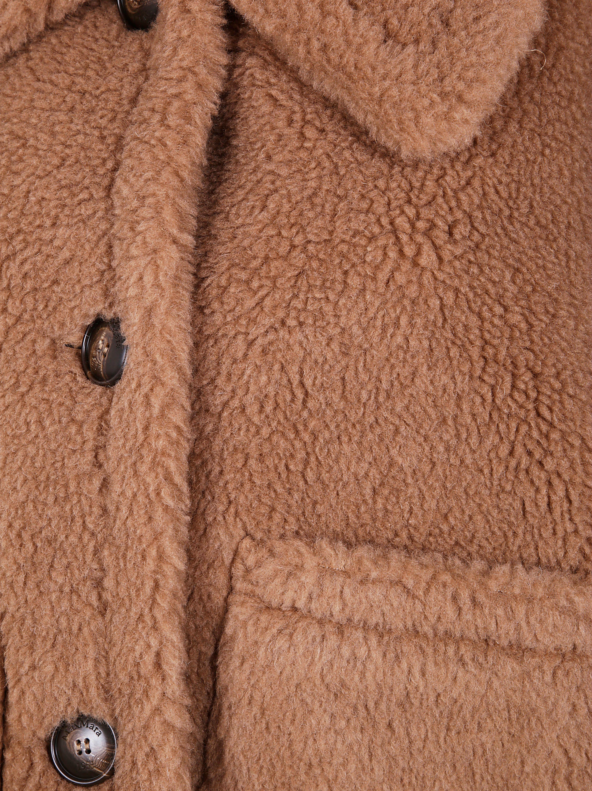 MAX MARA Alpaca and Wool Teddy Cape with Short Kimono Sleeves