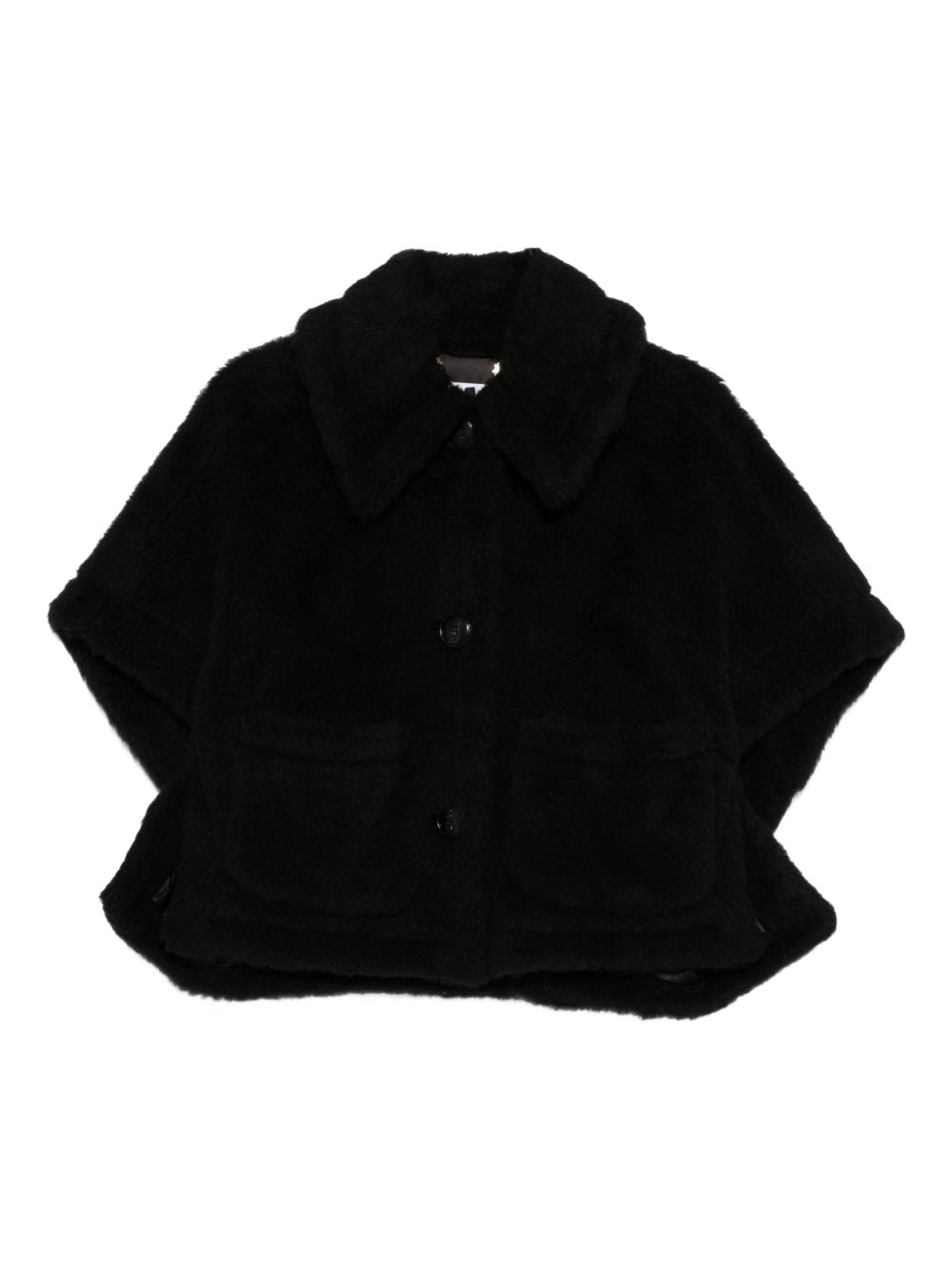 MAX MARA Alpaca and Wool Teddy Cape with Short Kimono Sleeves