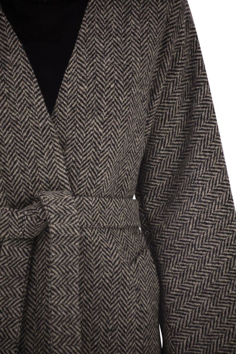 WEEKEND MAX MARA Wool Tweed Dressing Gown Jacket