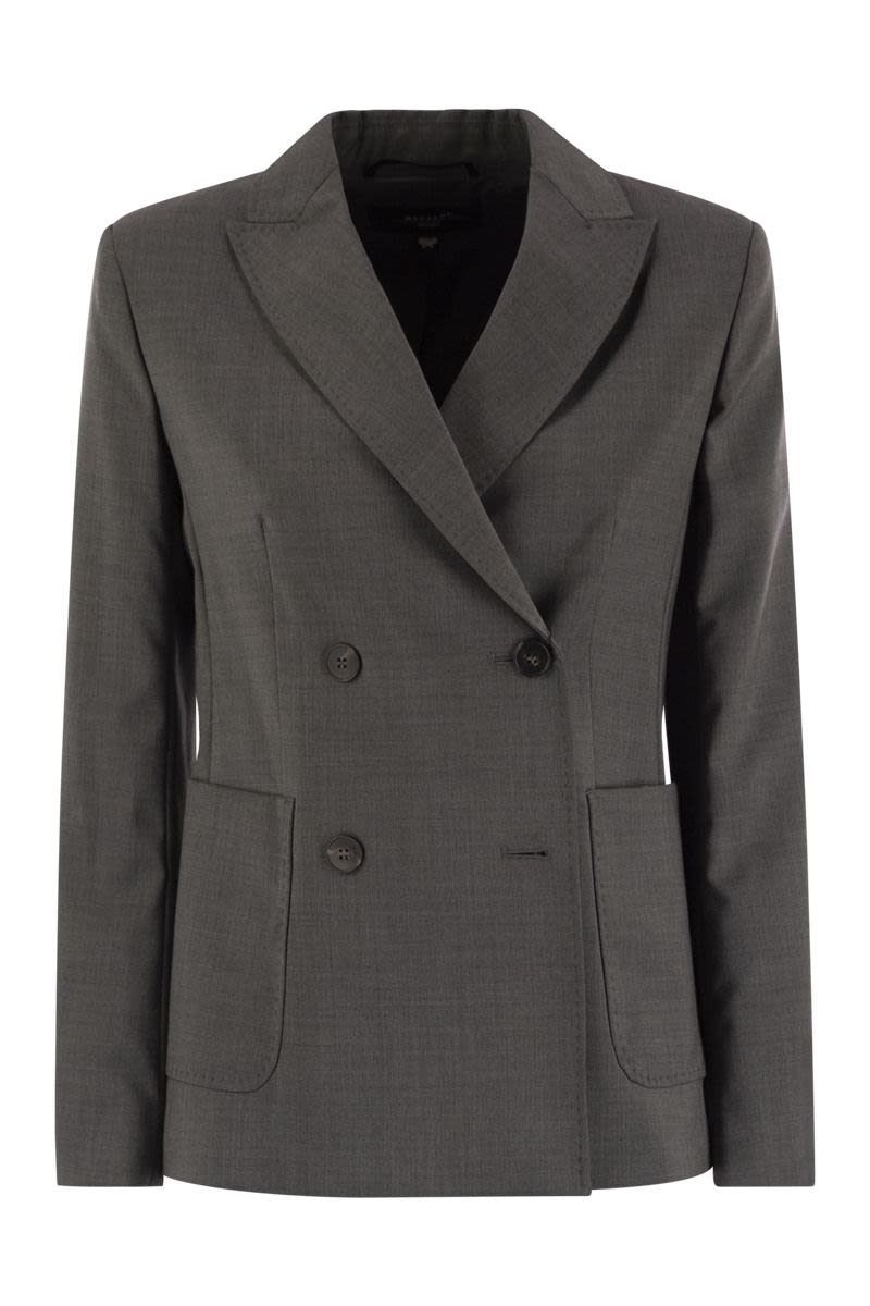 WEEKEND MAX MARA Double-Breasted Wool Canvas Blazer