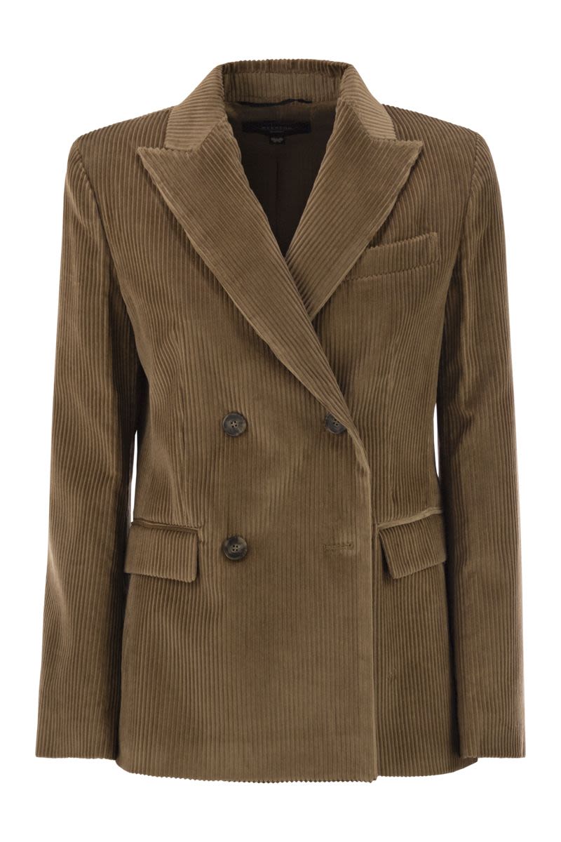 WEEKEND MAX MARA Cotton Velvet Blazer with Peaked Lapels - 68 cm