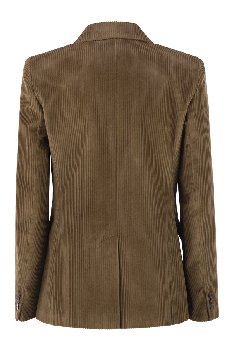 WEEKEND MAX MARA Cotton Velvet Blazer with Peaked Lapels - 68 cm