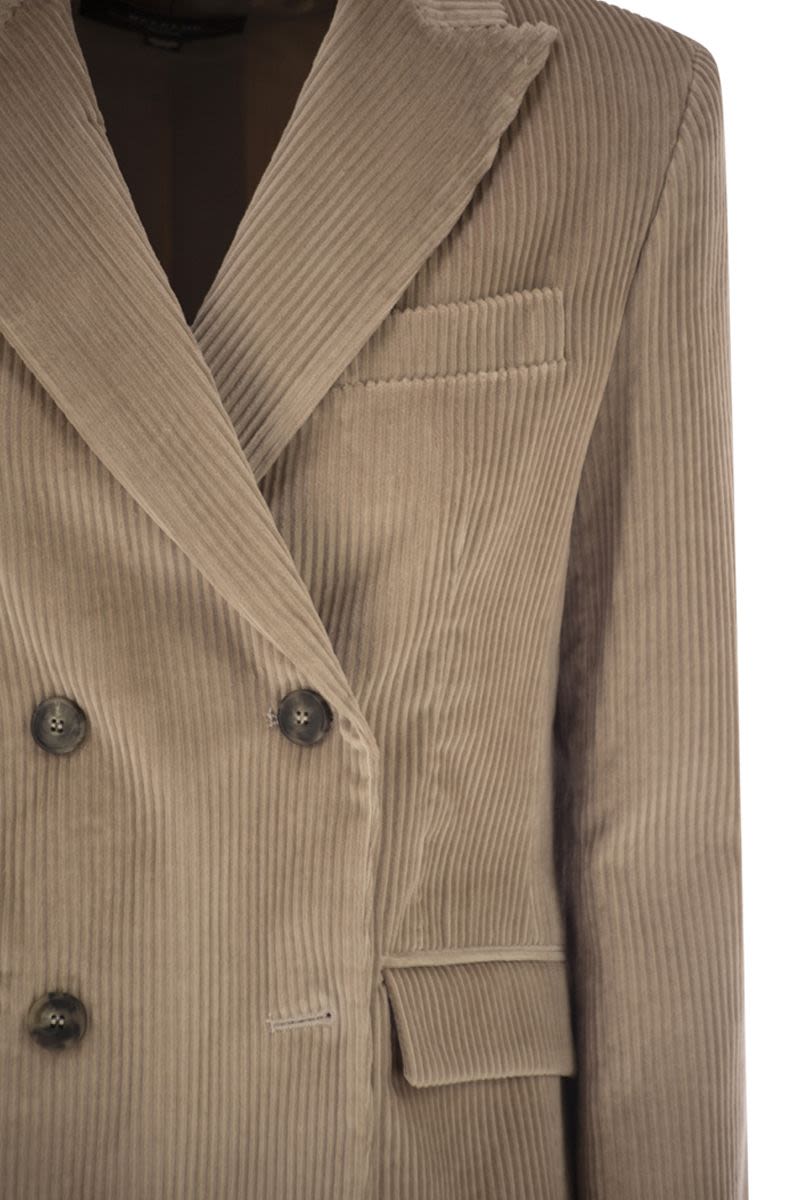 WEEKEND MAX MARA Cotton Velvet Blazer with Peaked Lapels - Length 68cm