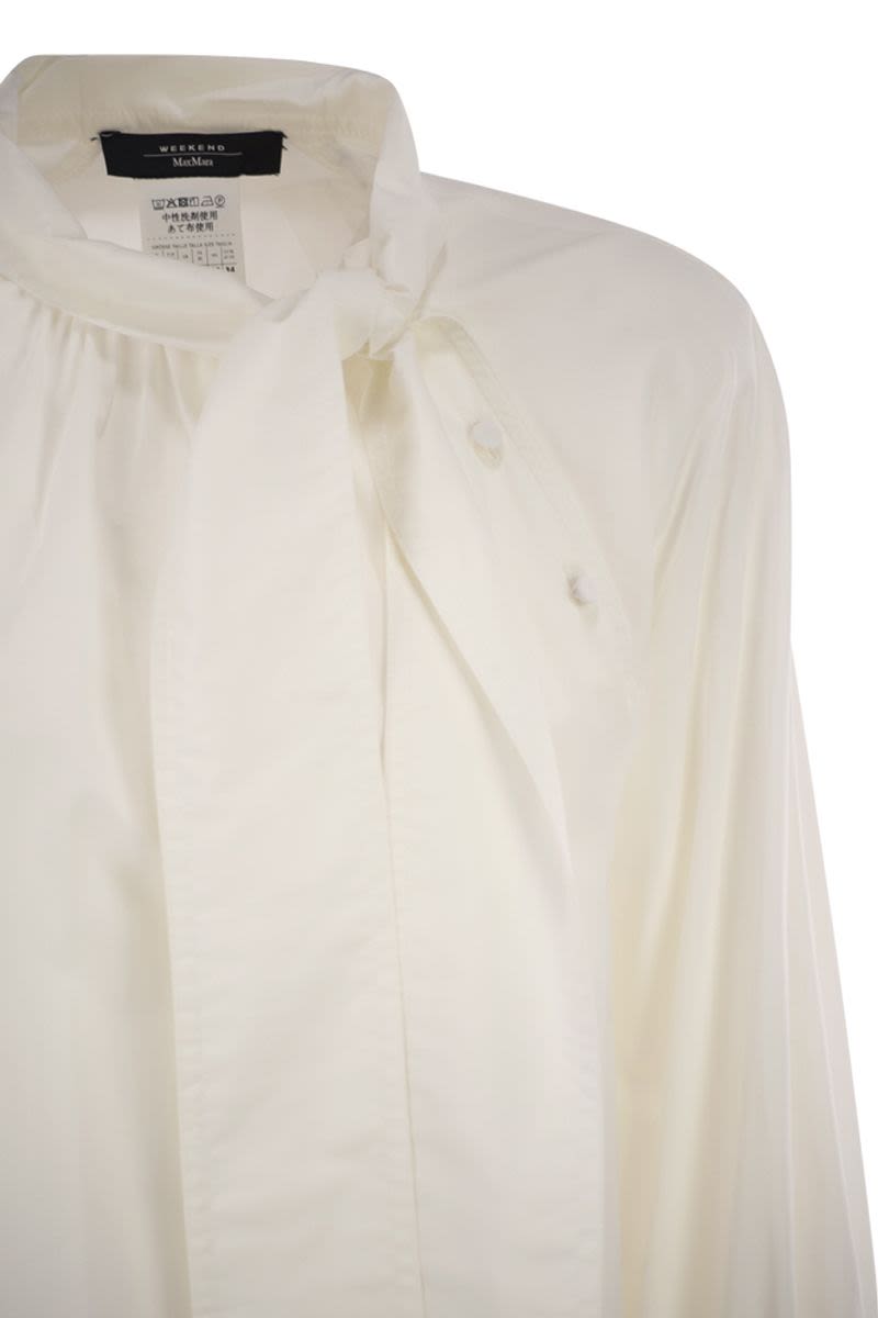 WEEKEND MAX MARA Elegant Cotton Poplin Blouse with Bow Detail