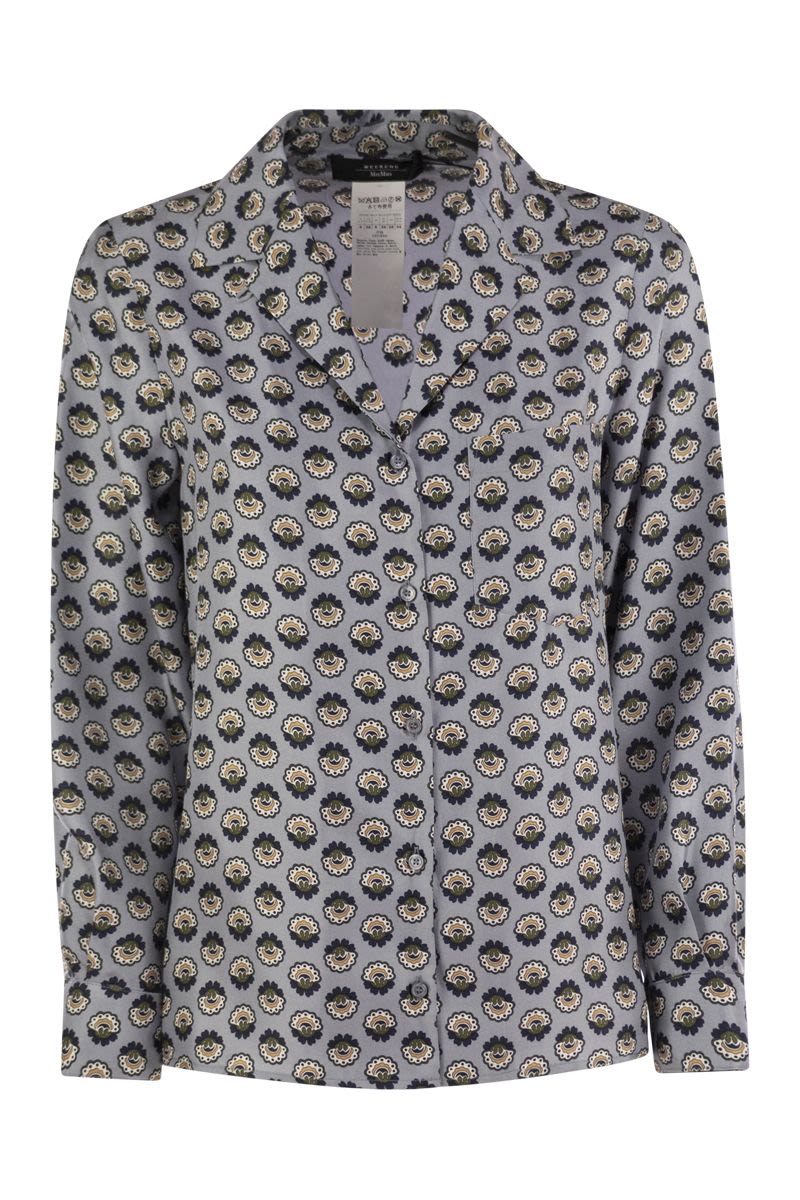 WEEKEND MAX MARA Silk Geometric Pattern Blouse