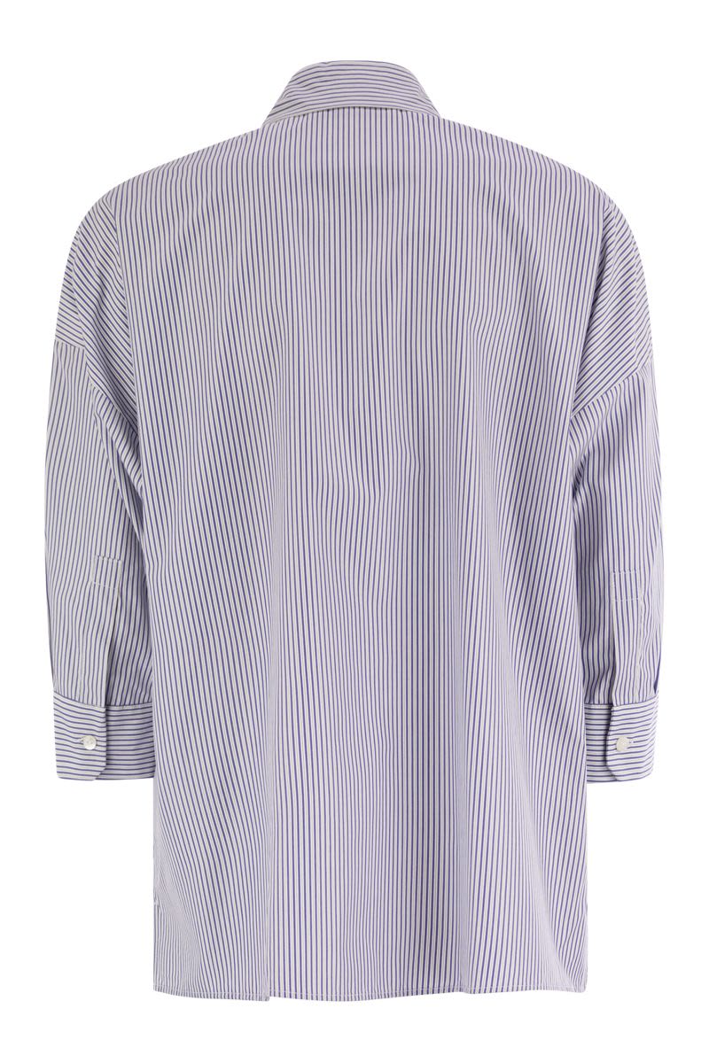 WEEKEND MAX MARA Flared Soft Poplin Shirt with 3/4 Sleeves