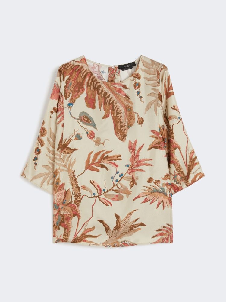 WEEKEND MAX MARA Printed Silk Soft Blouse - 3/4 Sleeves