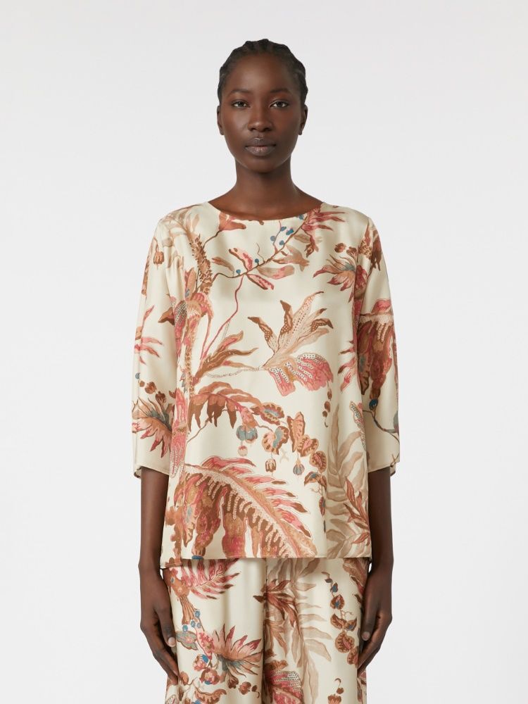 WEEKEND MAX MARA Printed Silk Soft Blouse - 3/4 Sleeves