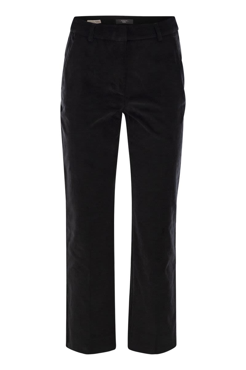 WEEKEND MAX MARA Ankle-Length Cotton Velvet Trousers