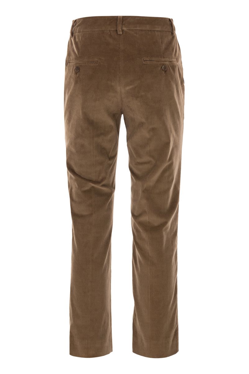 WEEKEND MAX MARA Cigarette Velvet Trousers with Ankle Length Design