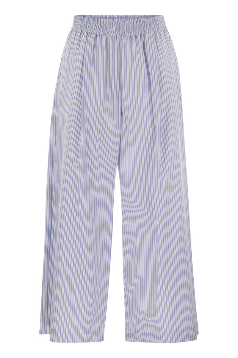 WEEKEND MAX MARA Cropped Wide Leg Cotton Satin Trousers