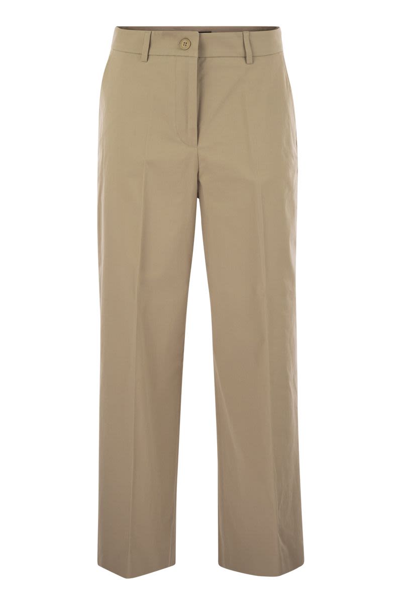 WEEKEND MAX MARA High-Waisted Cotton Satin Crop Trousers