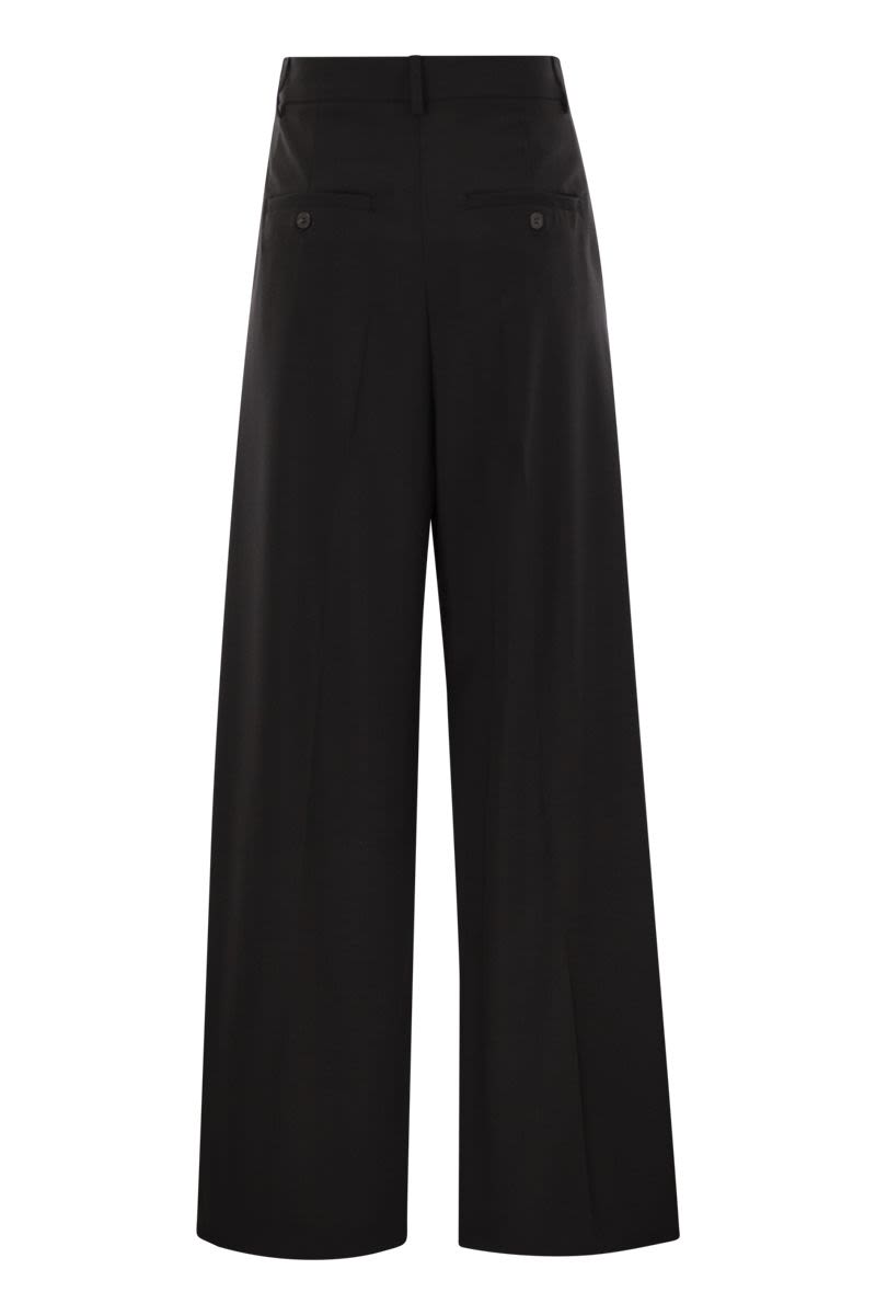 WEEKEND MAX MARA Tailored Stretch Wool Trousers - High Waist, Wide Leg