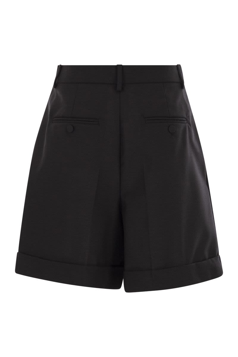 WEEKEND MAX MARA Tailored Wool Canvas Bermuda Shorts
