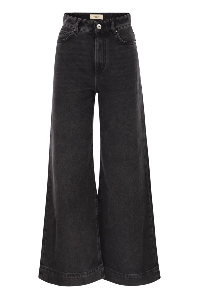 WEEKEND MAX MARA Wide Leg Cotton Denim Jeans