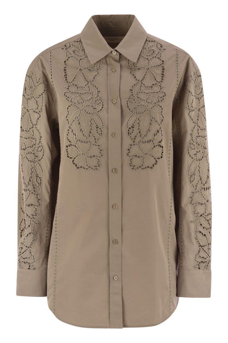 WEEKEND MAX MARA Embroidered Soft Poplin Shirt for Women - Loose Fit
