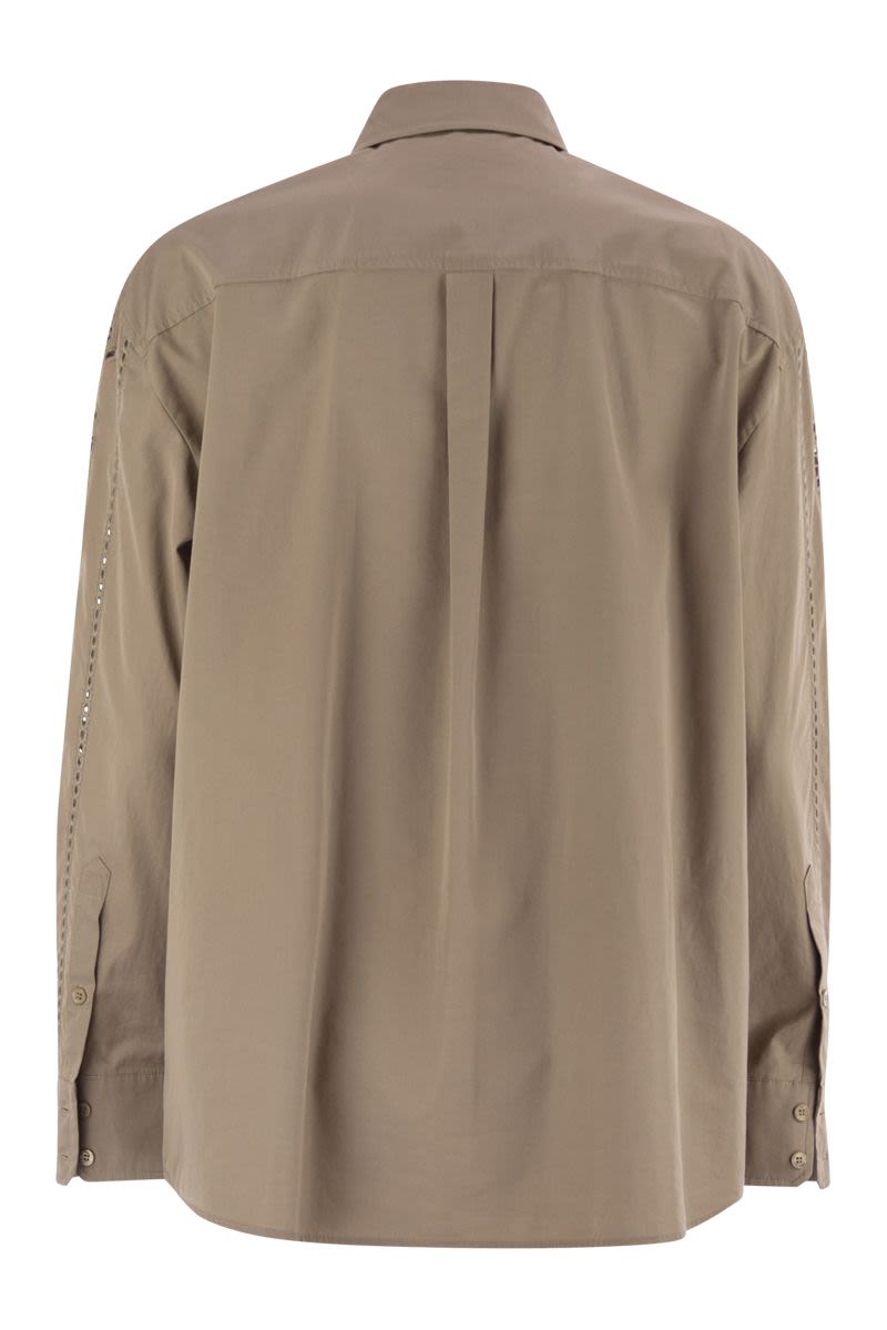 WEEKEND MAX MARA Embroidered Soft Poplin Shirt for Women - Loose Fit