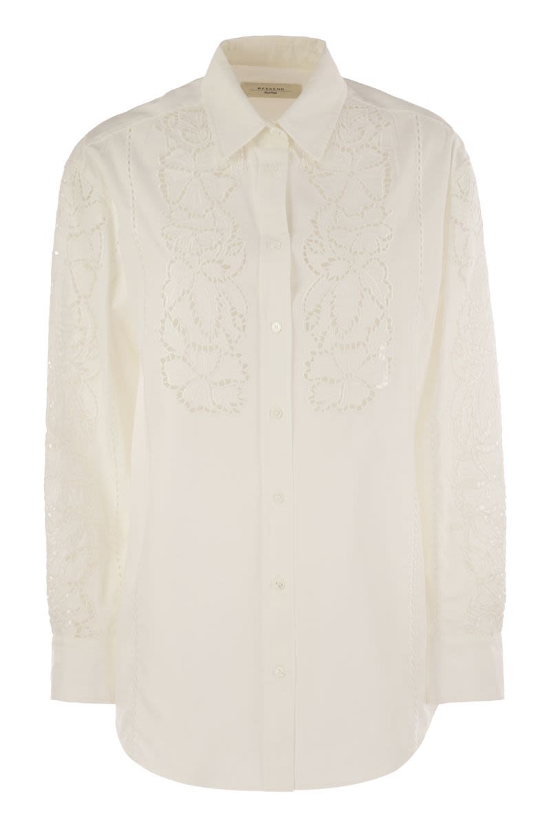 WEEKEND MAX MARA Embroidered Soft Poplin Shirt - Loose Fit