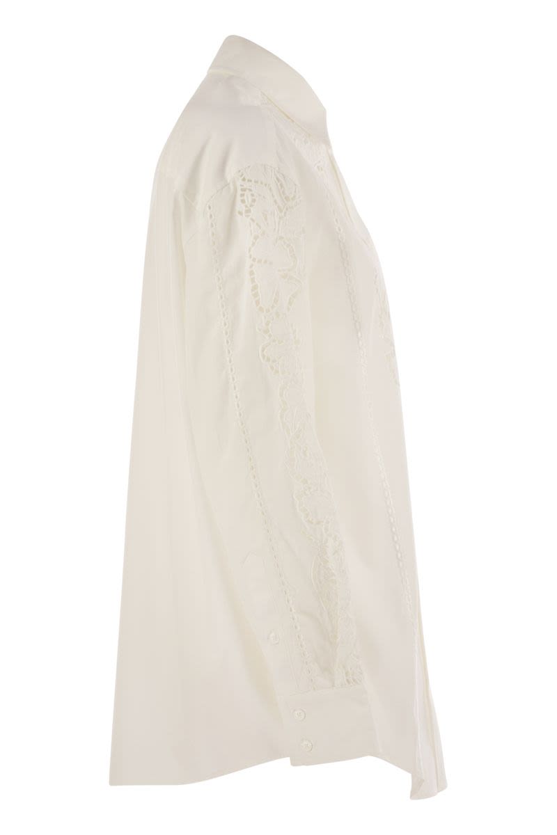 WEEKEND MAX MARA Embroidered Soft Poplin Shirt - Loose Fit