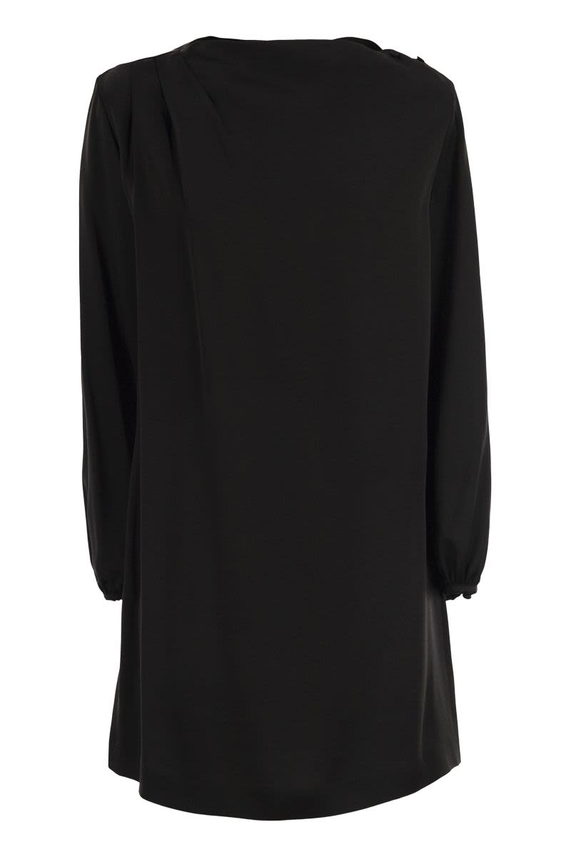 WEEKEND MAX MARA Elegant Mini Dress with Asymmetrical Draped Neckline