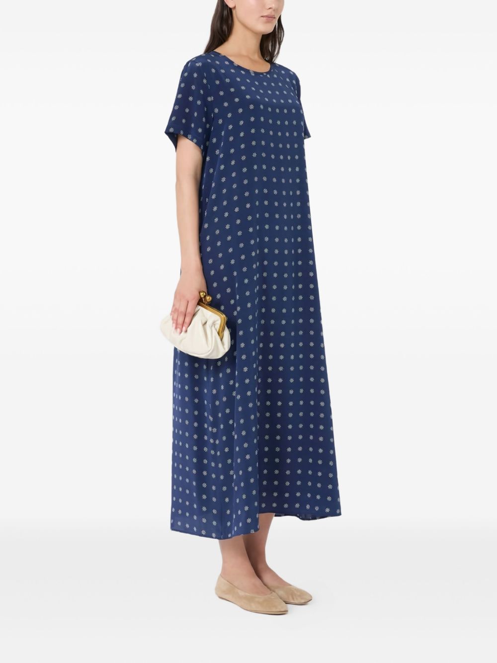 WEEKEND MAX MARA Silk Midi Dress with Floral Print