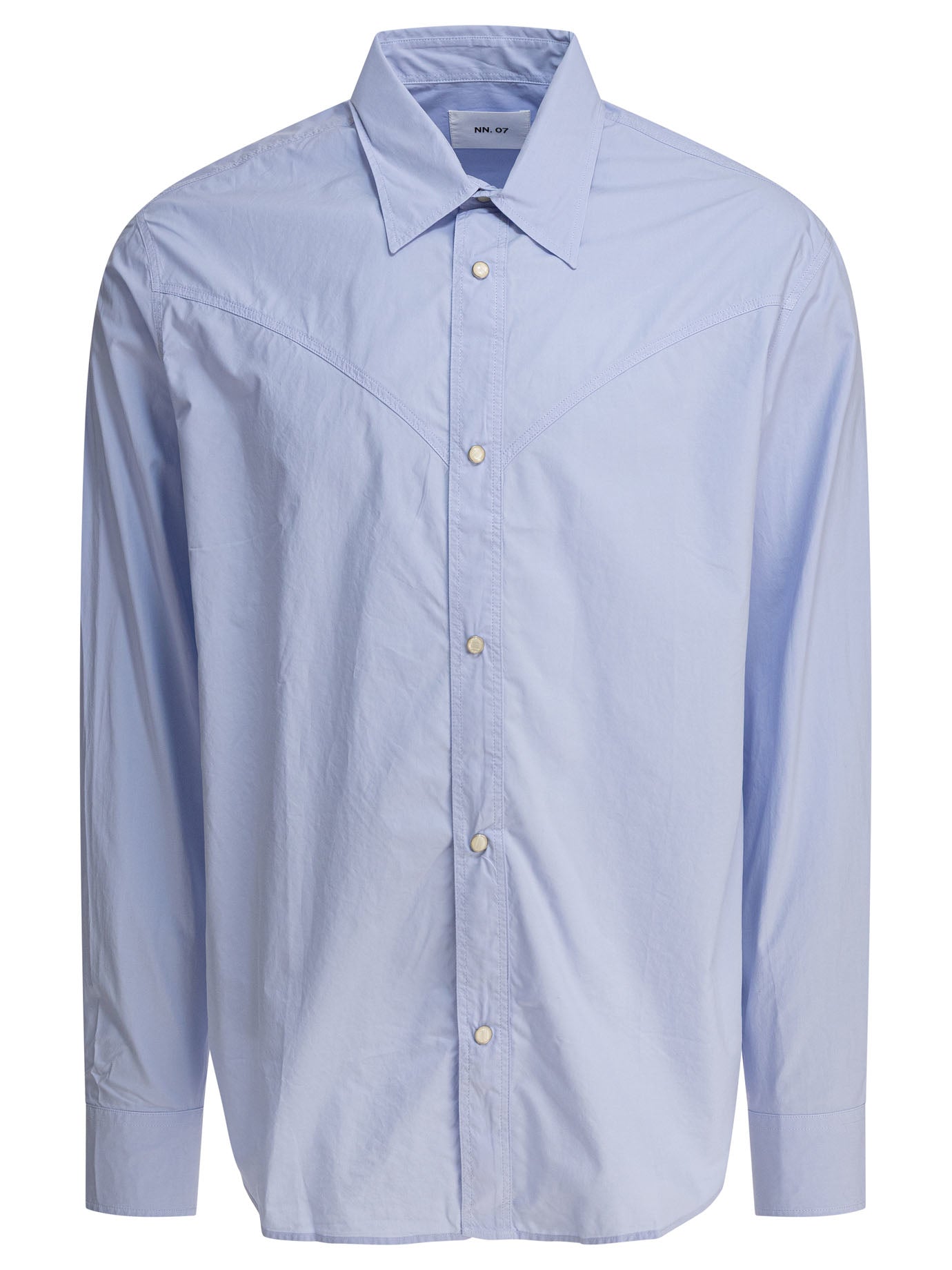 NN07 Light Blue Organic Cotton Shirt for Men - SS25 Collection