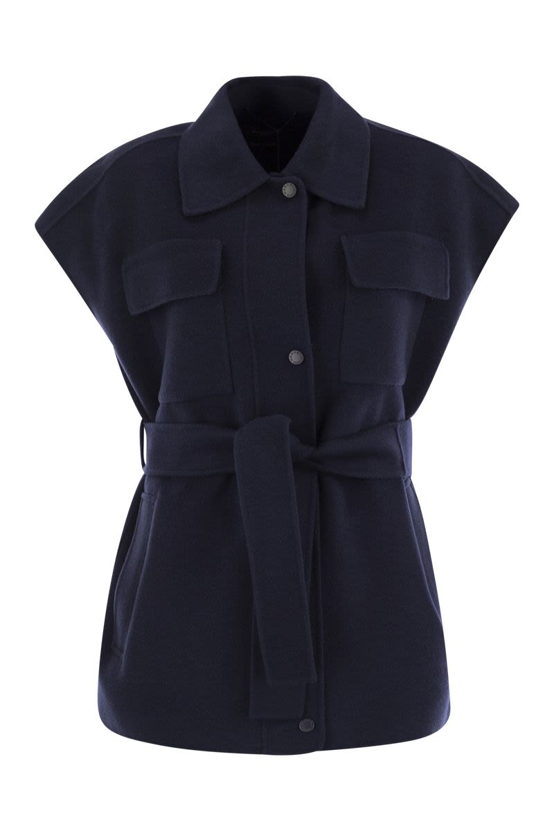 WEEKEND MAX MARA Sporty Wool Waistcoat with Belt