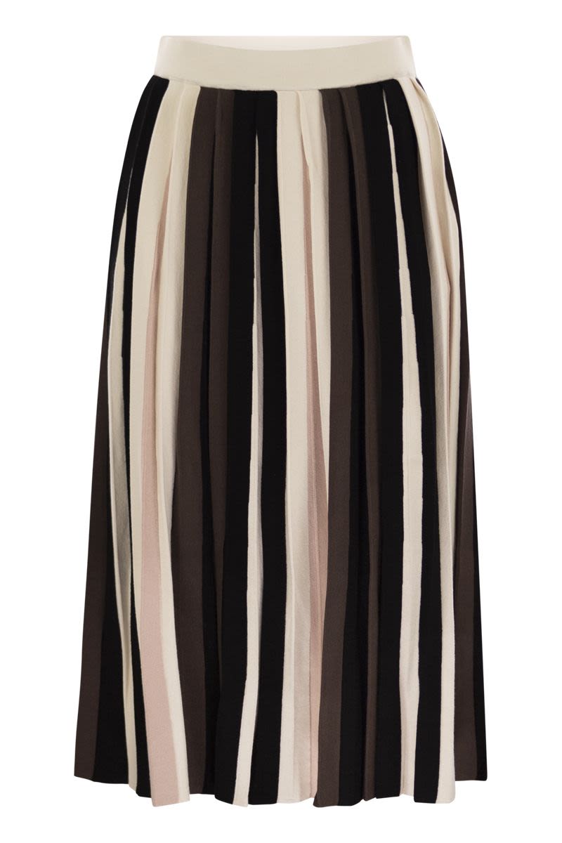 WEEKEND MAX MARA Pleated Viscose Skirt - Flared Long Design
