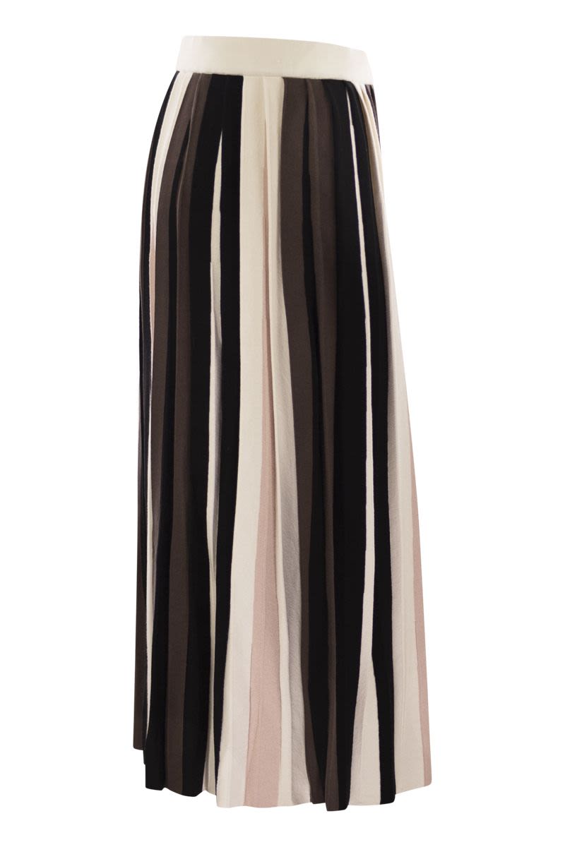 WEEKEND MAX MARA Pleated Viscose Skirt - Flared Long Design