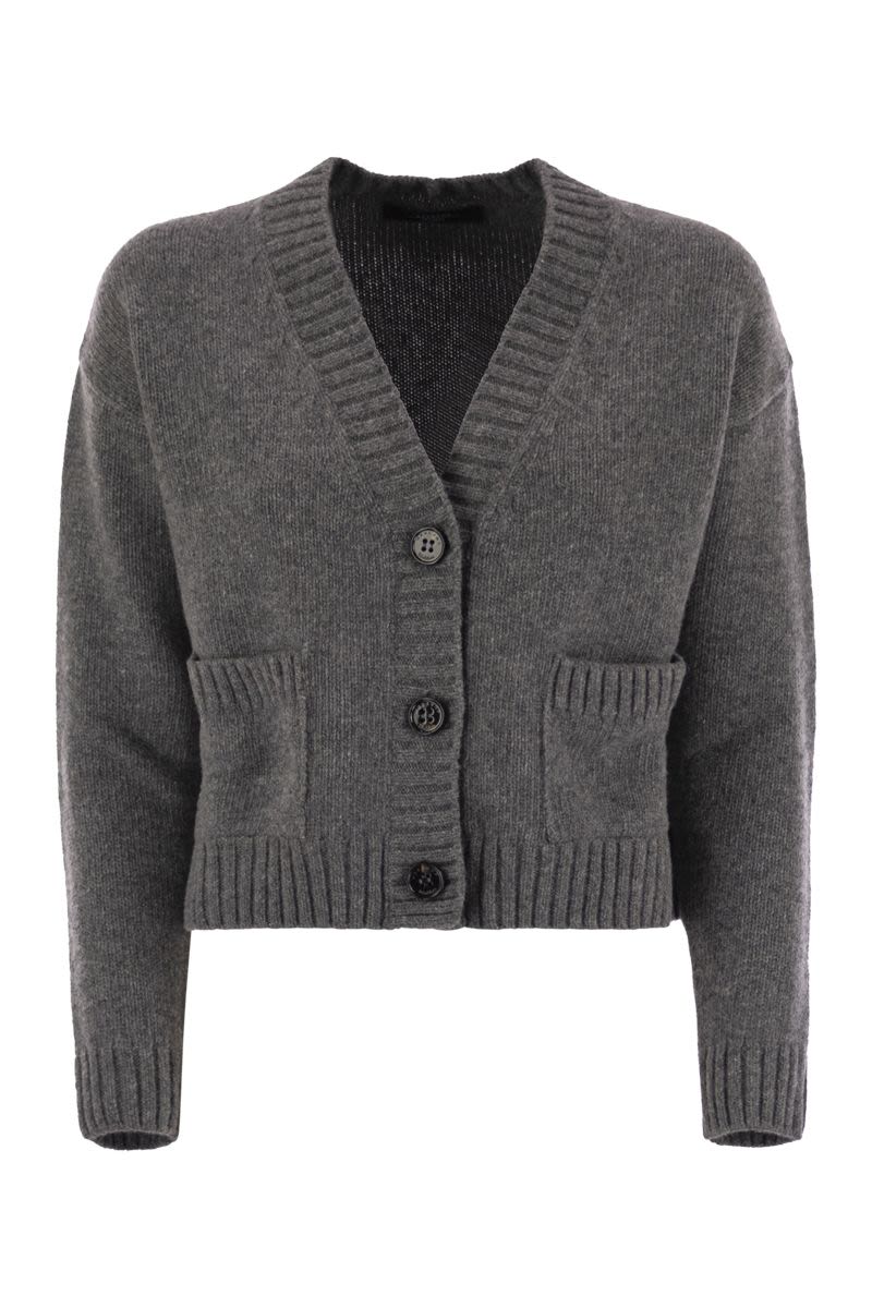WEEKEND MAX MARA Cropped Virgin Wool Cardigan