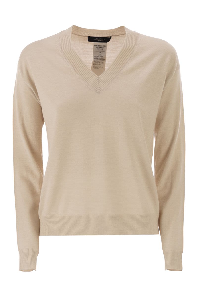 WEEKEND MAX MARA V-Neck Jumper in Wool and Cashmere - Relaxed Fit