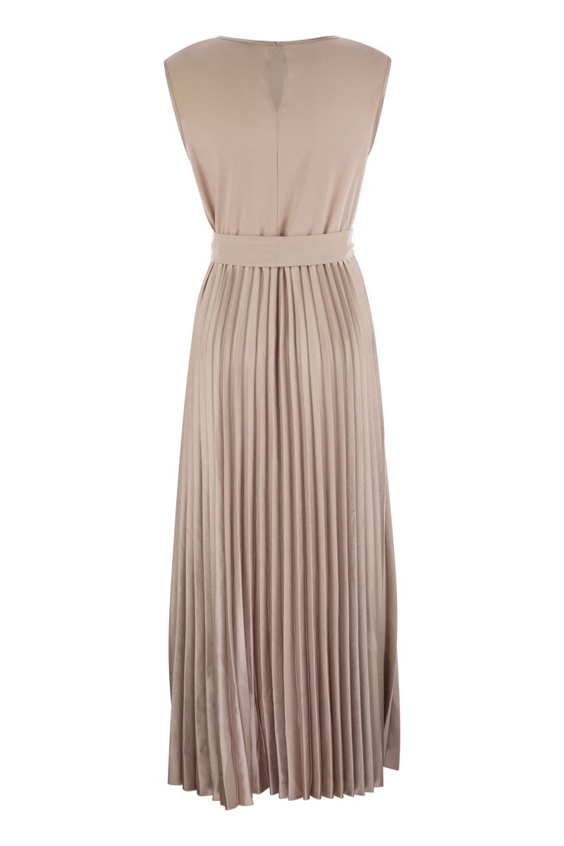 WEEKEND MAX MARA Sleeveless Long Dress with Flared Satin Skirt