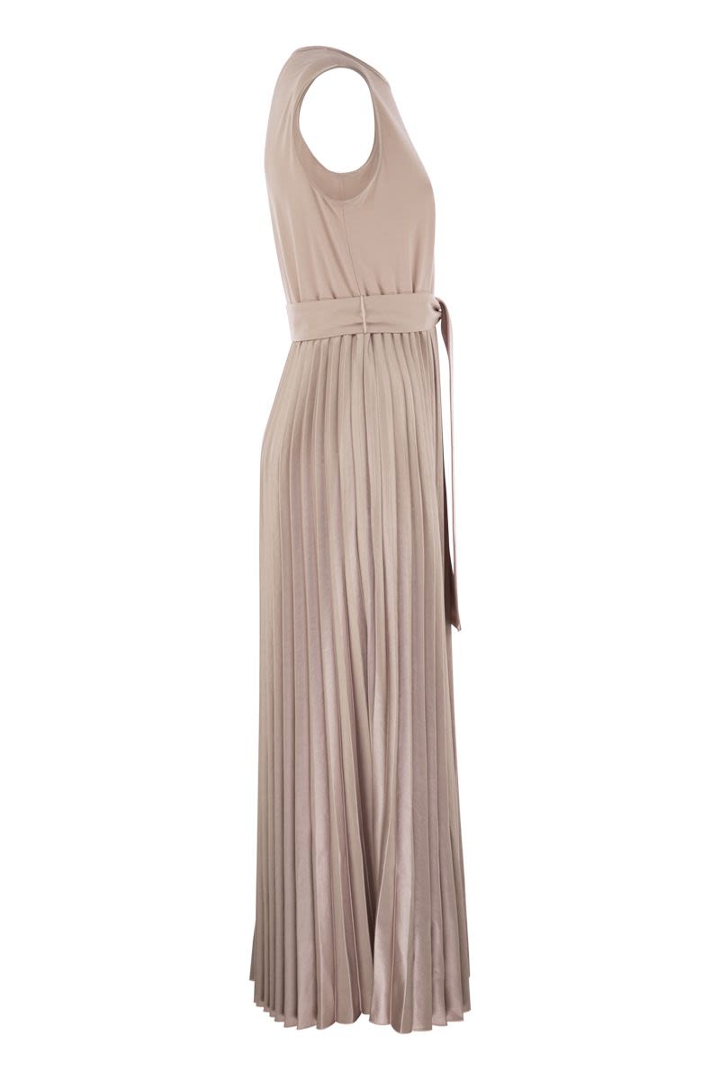 WEEKEND MAX MARA Sleeveless Long Dress with Flared Satin Skirt