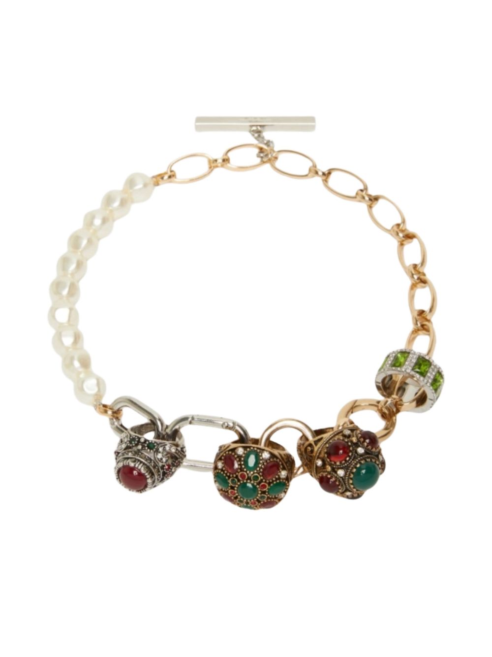 WEEKEND MAX MARA Dida Gold Plated Necklace with Beads and Rings