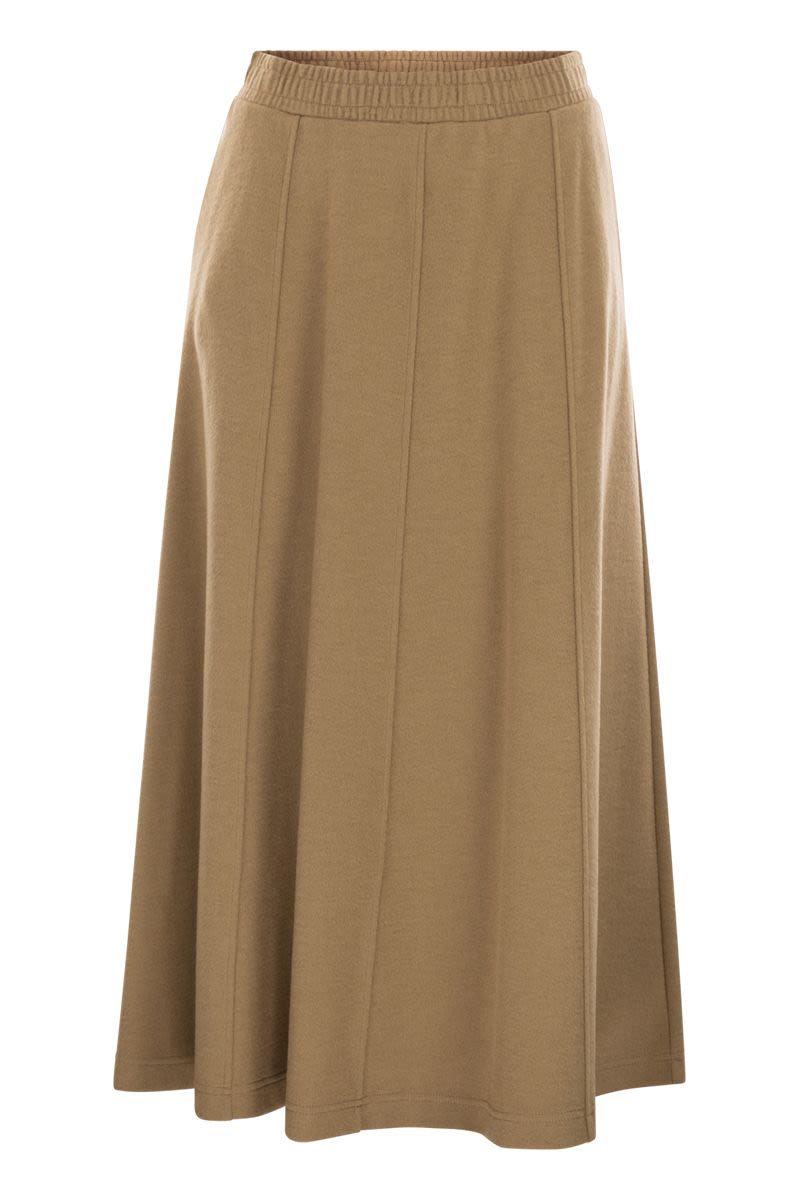 WEEKEND MAX MARA Draped Midi Skirt with Elastic Waist and Pockets