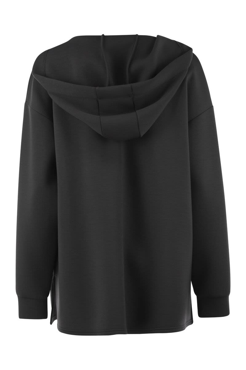 WEEKEND MAX MARA Oversized Scuba Long Sweatshirt with Drawstring Hood