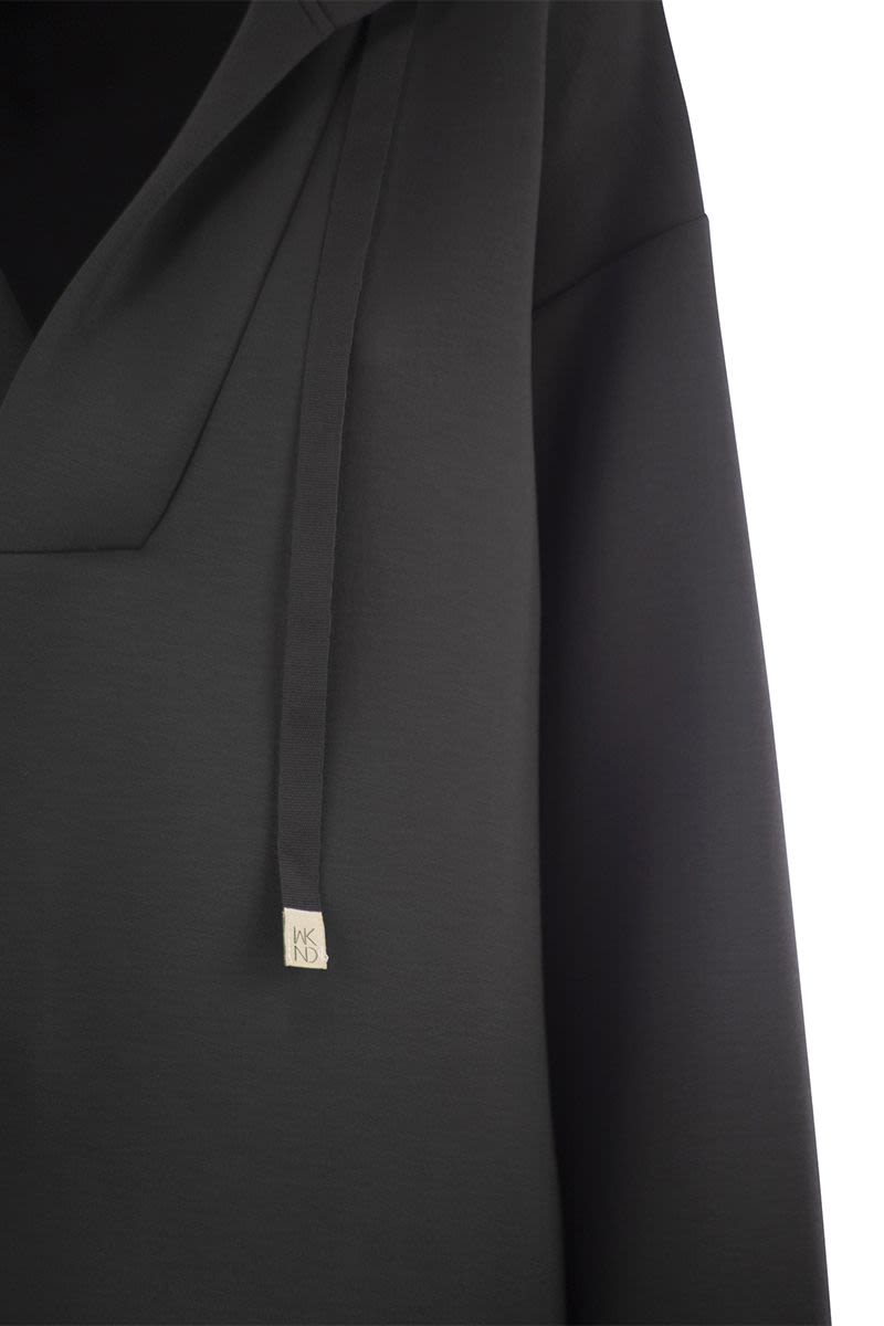 WEEKEND MAX MARA Oversized Scuba Long Sweatshirt with Drawstring Hood