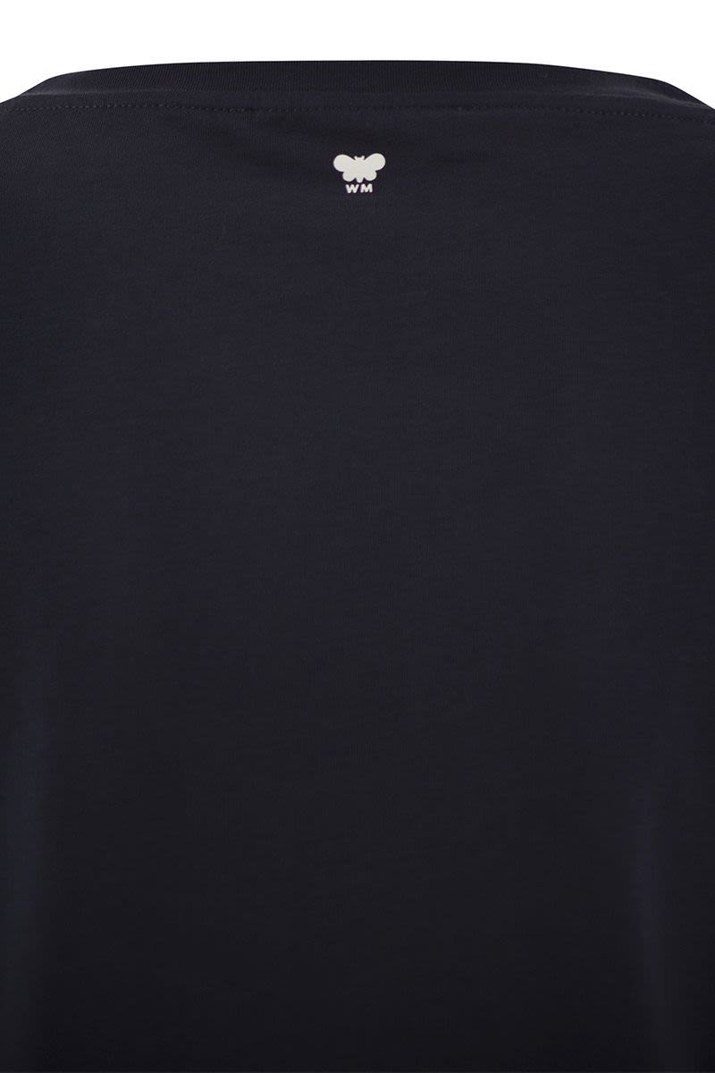 WEEKEND MAX MARA Fashionable Boat Neck T-Shirt with 3/4 Sleeves