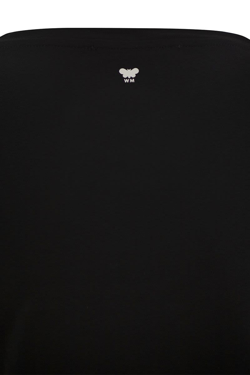 WEEKEND MAX MARA Soft Organic Cotton Boat Neck T-Shirt with 3/4 Sleeves