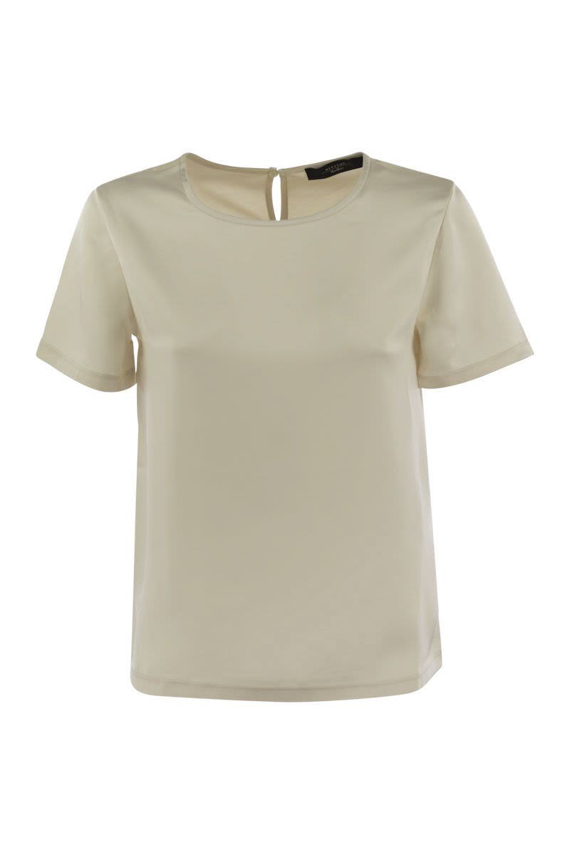 WEEKEND MAX MARA Satin Crew-Neck T-Shirt with Back Detail