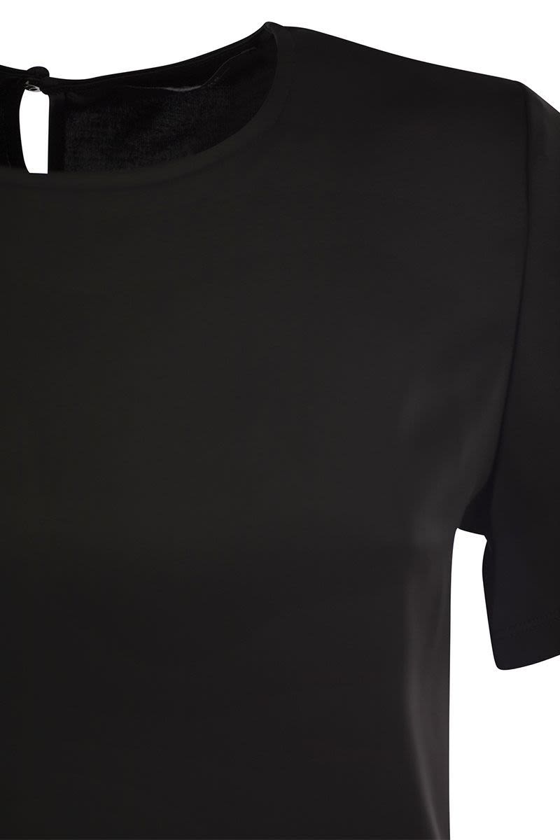WEEKEND MAX MARA Satin & T-Shirt Hybrid Crew-Neck Top